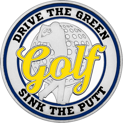 Yellow "Golf" with Navy Blue Outer Circular Borders